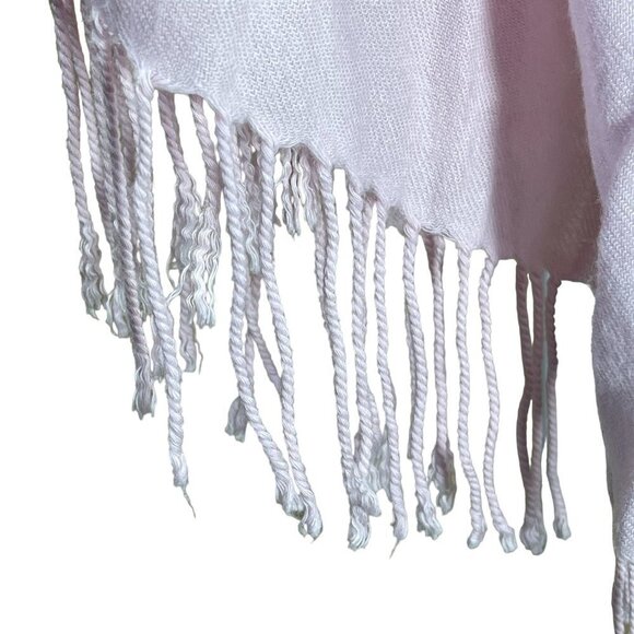 Unbranded Tassel Neck Scarf Bubblegum Pink Rectangle Long Knit 27" X 67" - Picture 4 of 4